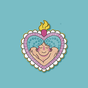 sticker coeur sacré sur soi