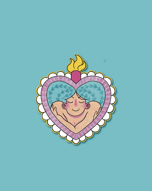 sticker coeur sacré sur soi